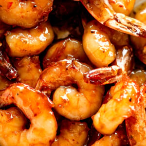 Picture of cooked honey garlic shrimp