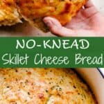 no knead cheese bread pin image