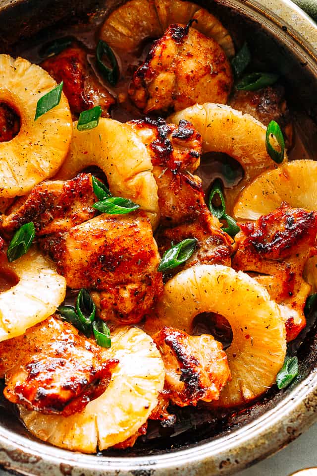 Pineapple barbeque chicken thighs.