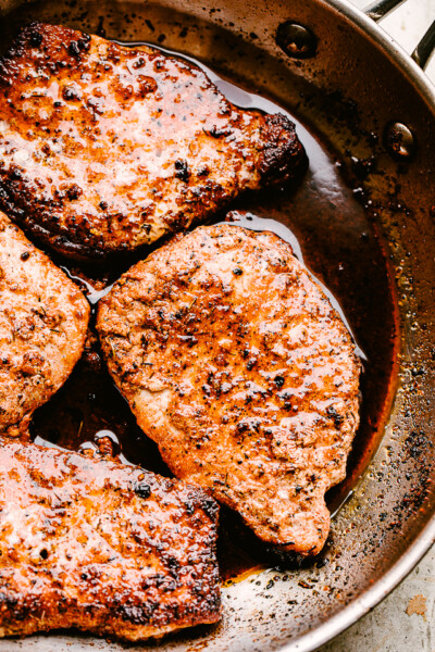 Garlic Parmesan Pan Fried Pork Chops | Easy Weeknight Recipes