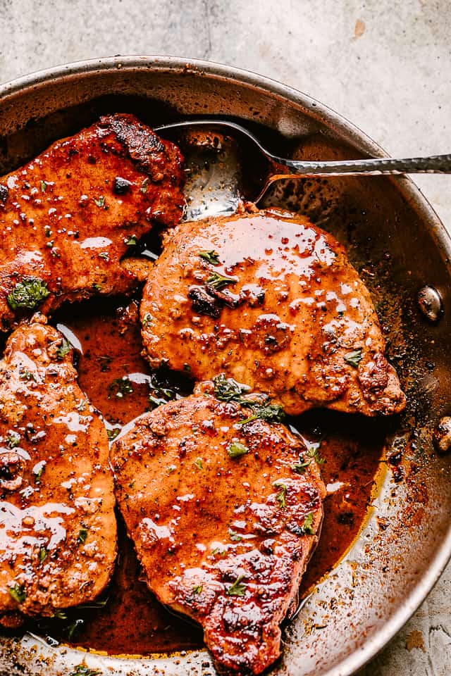 Garlic Parmesan Pan Fried Pork Chops Easy Weeknight Recipes