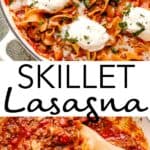Skillet Lasagna Pinterest Image