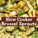 Slow cooker brussels sprouts Pinterest image.
