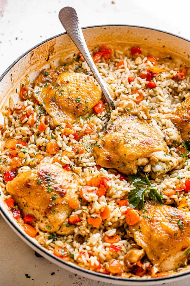One Pot Chicken And Rice Recipe Easy Weeknight Recipes