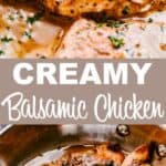 Pinterest collage of balsamic chicken.