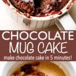 chocolate mug cake long pinterest image