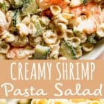Creamy Shrimp Pasta Salad pinterest long image