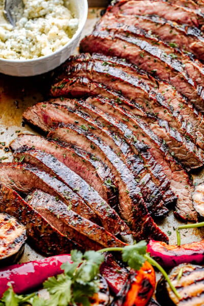 Grilled Flank Steak with Bleu Cheese Butter | The Best Grilled Steak