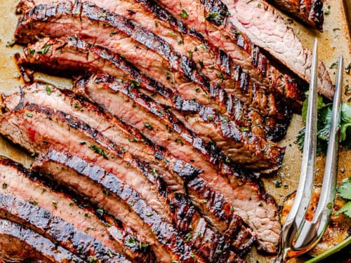 Grilled Flank Steak with Bleu Cheese Butter