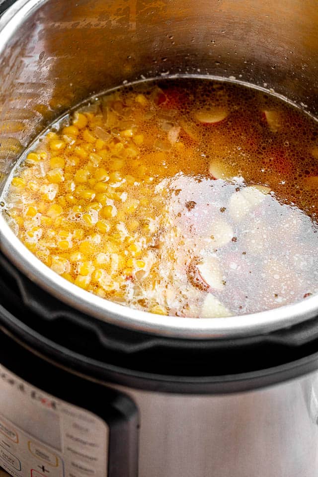 cooking corn chowder in the instant pot