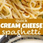 Quick Cream Cheese Spaghetti Long Pinterest Image