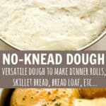 No knead dough long pinterest image