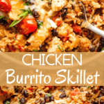 Chicken Burrito Skillet long pinterest image