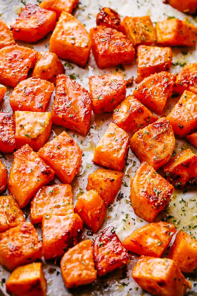 Garlic Rosemary Butter Roasted Sweet Potatoes 5 