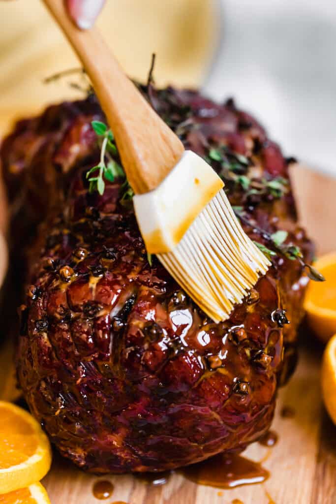 A Christmas Ham Covered in a Sweet Homemade Glaze