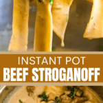 Instant Pot Beef Stroganoff two picture collage pin