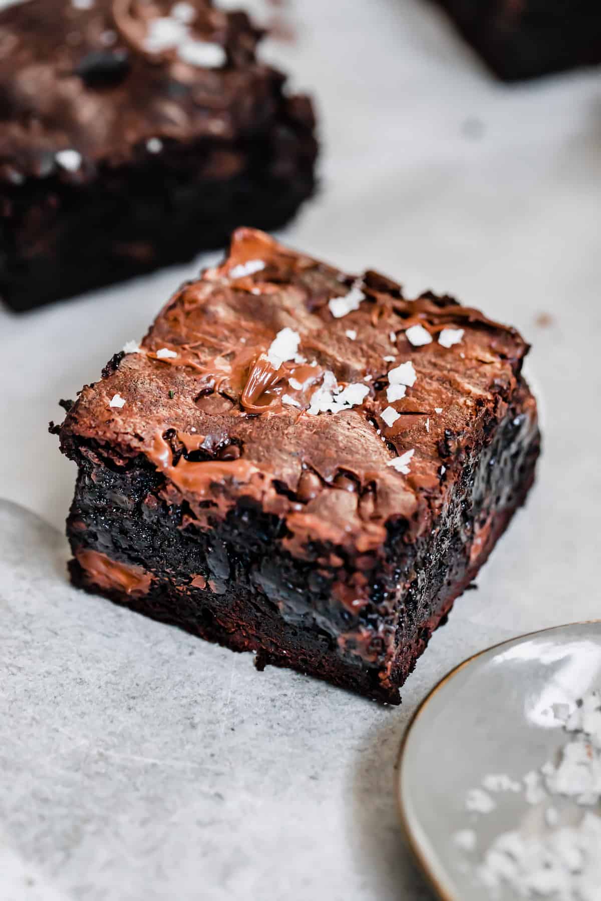 A Sea Salt-Topped Brownie with Melty Chocolate On Top