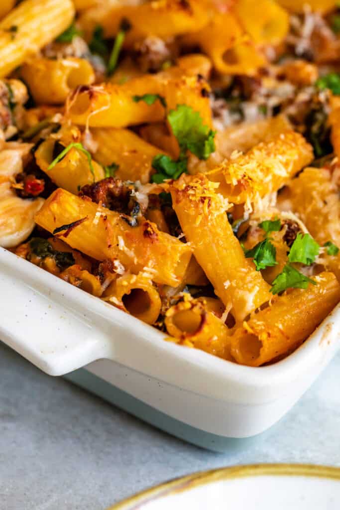 Easy Baked Rigatoni Recipe | The Best Ground Beef Pasta Casserole