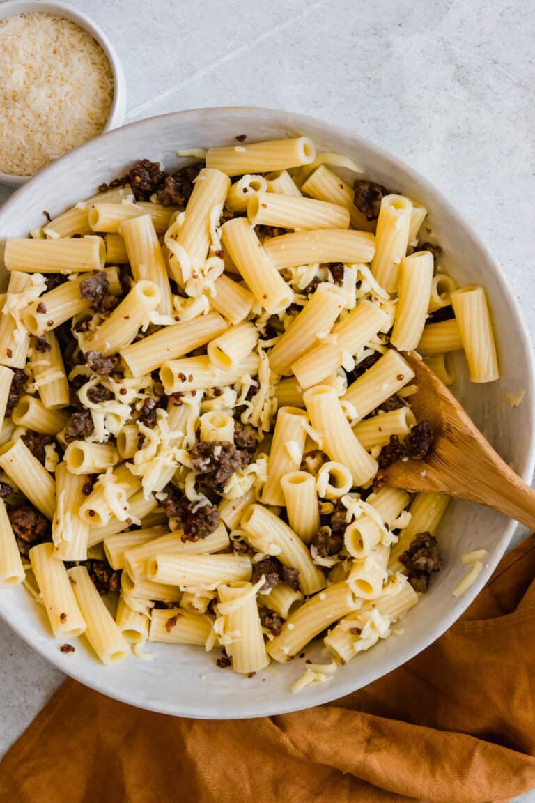 Easy Baked Rigatoni Recipe | The Best Ground Beef Pasta Casserole