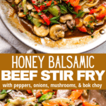 balsamic beef stir fry two picture collage pin