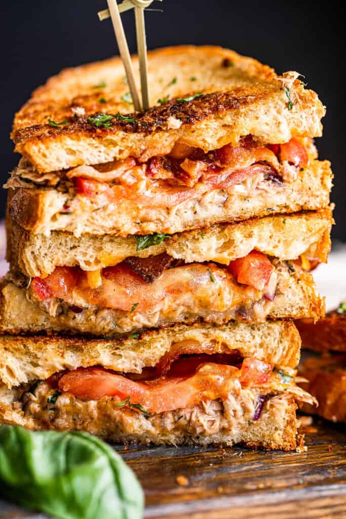 Stacked up Tuna Grilled Cheese Sandwiches