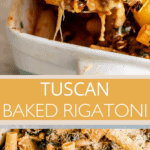 Tuscan Baked Rigatoni Two picture collage pin