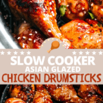 asian glazed chicken drumsticks two collage pin