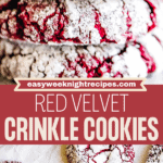 Red Velvet Crinkle Cookies long pinterest image