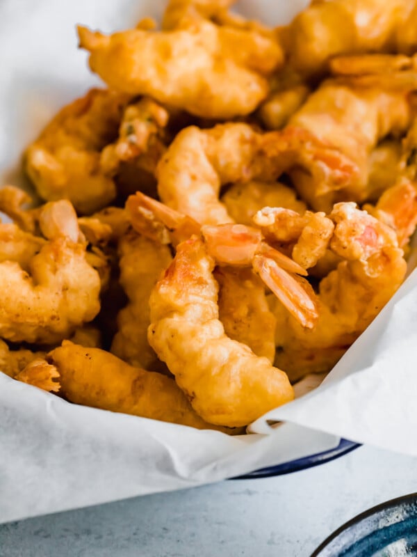 A Close-Up Shot of Freshly Fried Shrimp Inside a Serving Platter