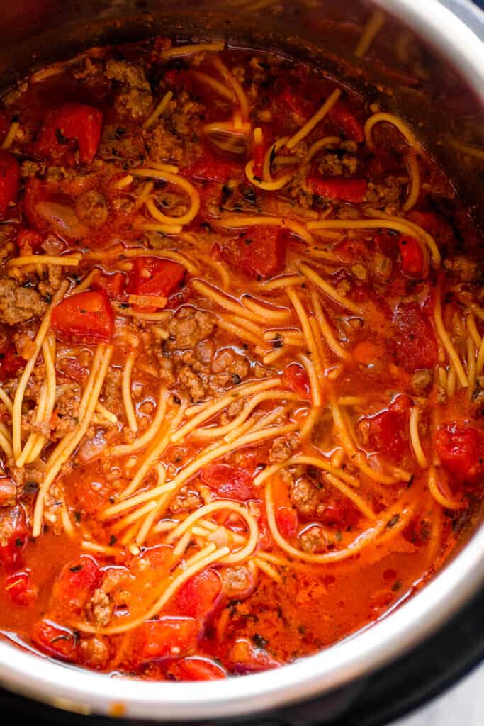 cooking spaghetti in the instant pot