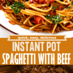 Instant Pot Spaghetti Two picture collage pin