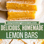Homemade Lemon Bars two picture collage pin