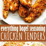 everything bagel chicken tenders two picture collage pin