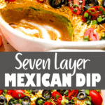seven layer dip two picture collage pin