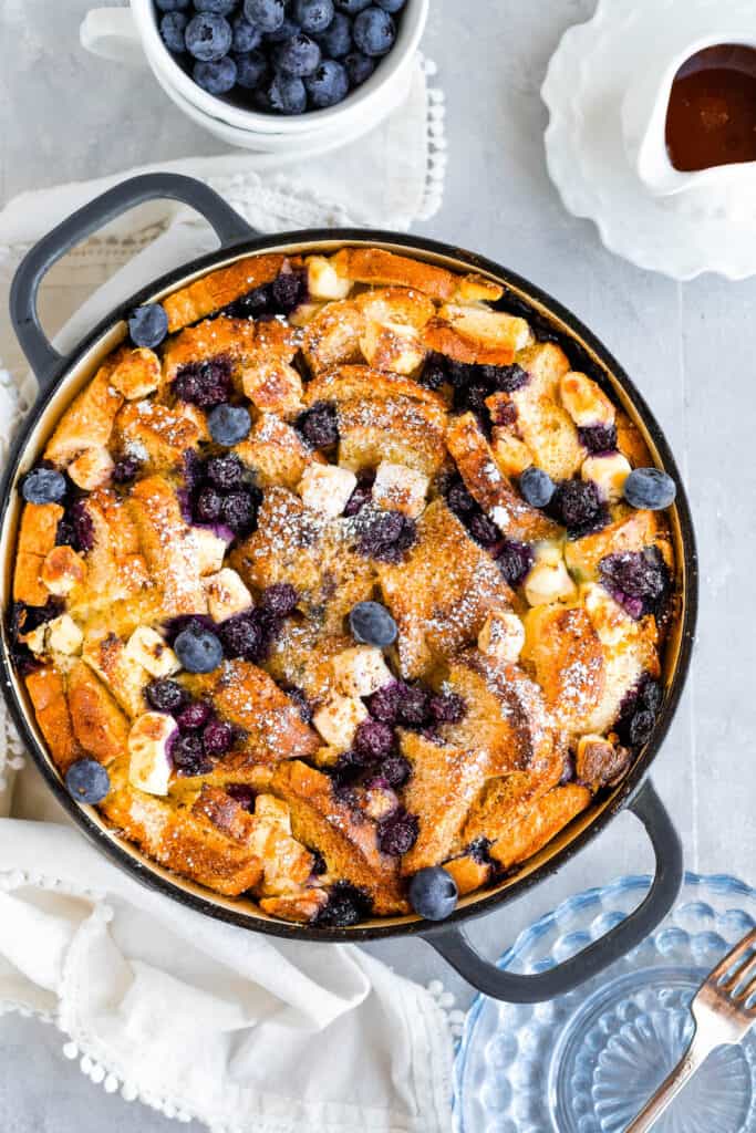 Warm Baked Blueberry French Toast Casserole | Easy Weeknight Recipes