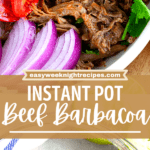 instant pot beef barbacoa two picture collage pin