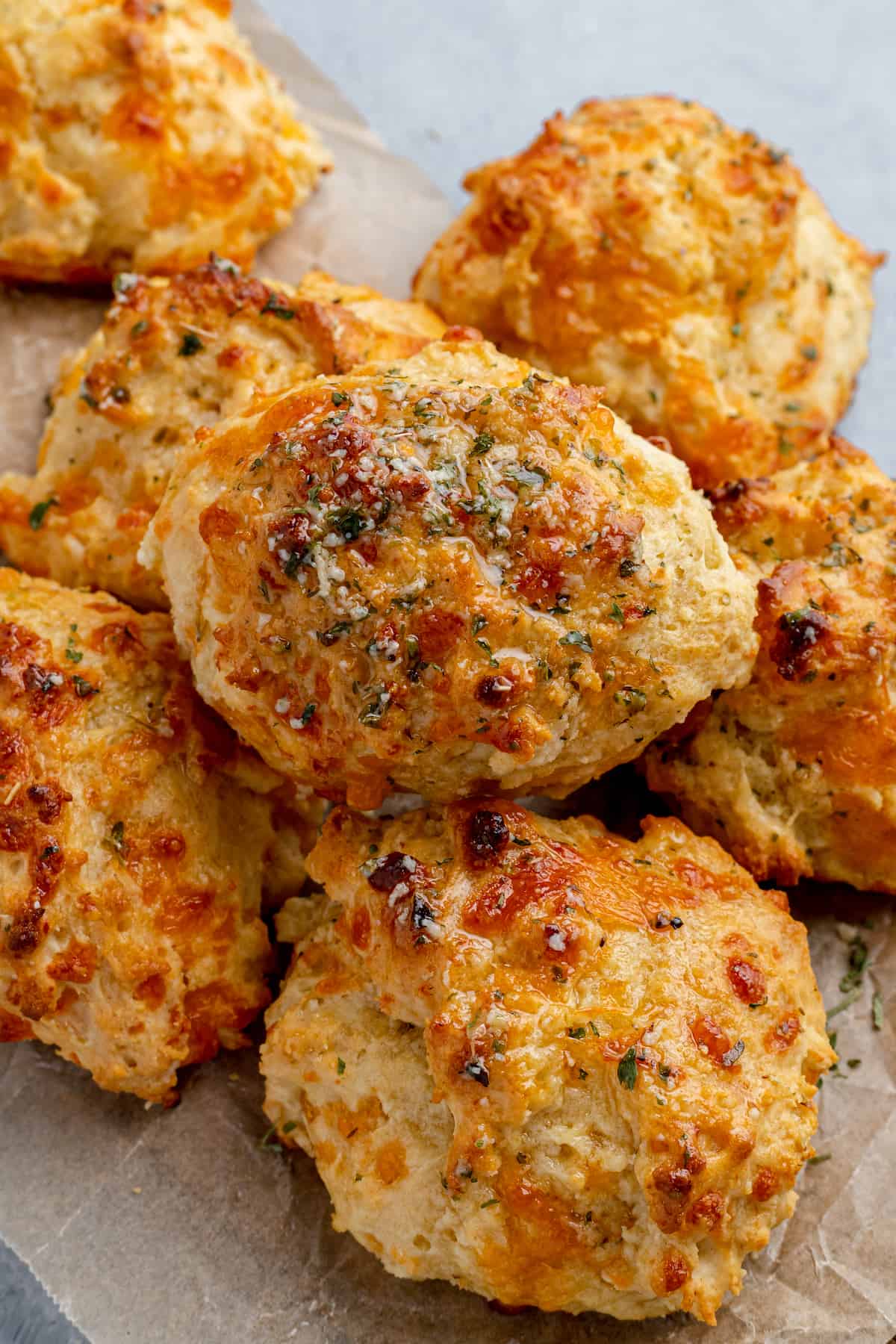 A Bird's Eye View of a Pile of Red Lobster Biscuits