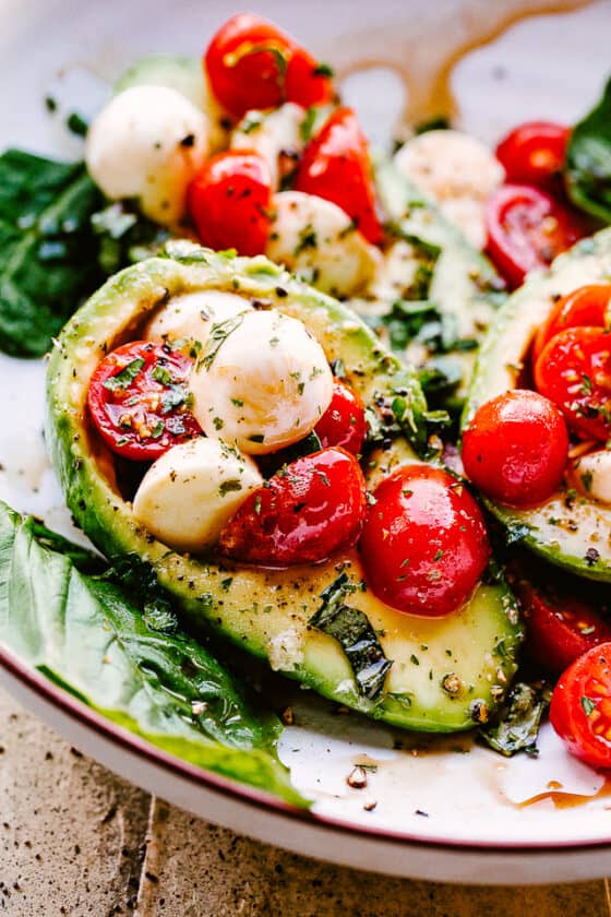 Creamy Caprese Stuffed Avocados | Easy Weeknight Recipes