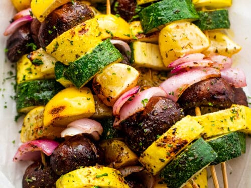 Skewered Zucchini and Yellow Squash