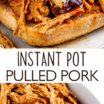 instant pot pulled pork two picture collage pin image
