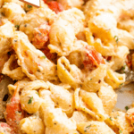 cream cheese pasta with shrimp pinterest image