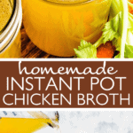 instant pot chicken broth two picture collage pinterest image