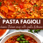 Pasta Fagioli two picture collage pin image