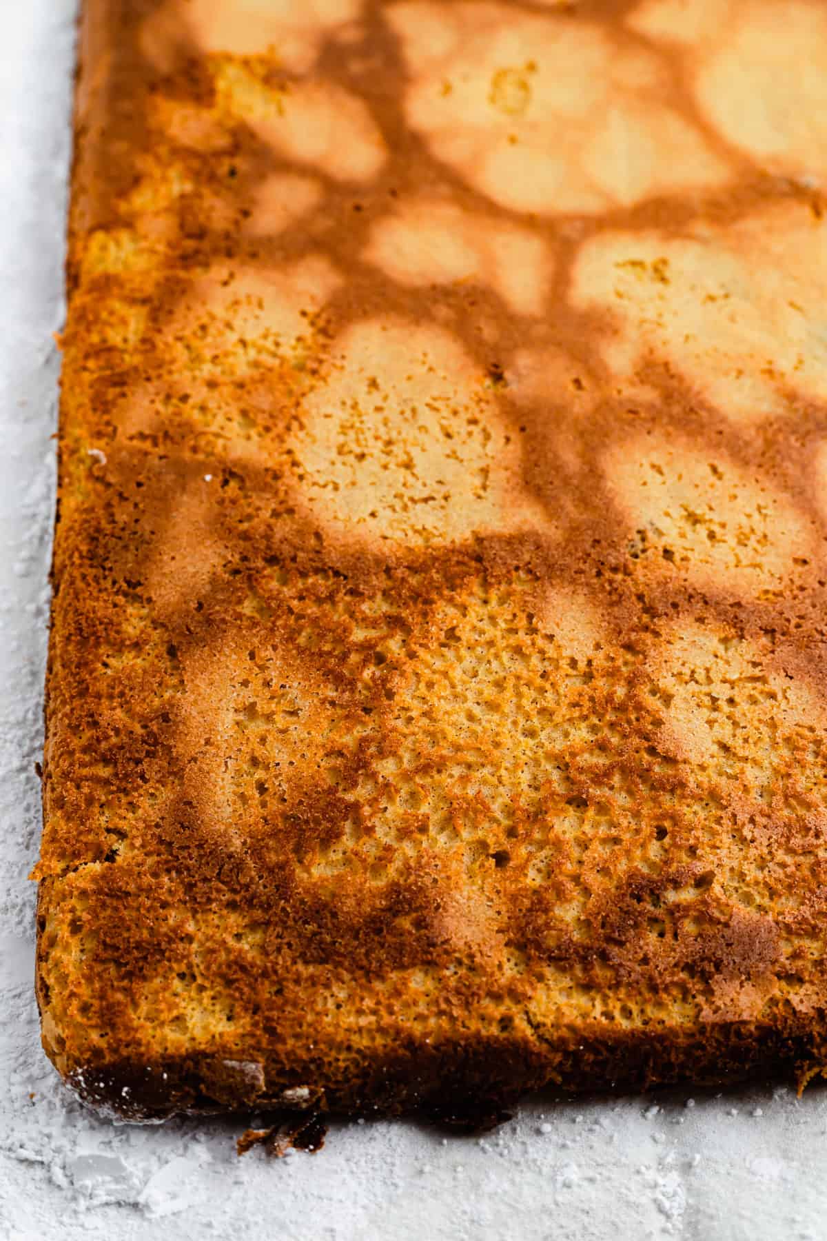 A baked thin cake.