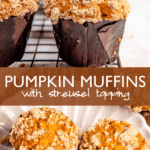 pumpkin muffins two picture collage pinterest image