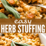Easy Herb Stuffing two picture collage pinterest image