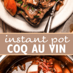 instant pot coq au vin two picture collage pinterest image