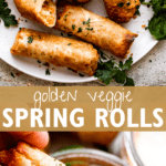 veggie spring rolls two picture collage pinterest image