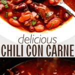 CHILI CON CARNE two picture collage pin image.
