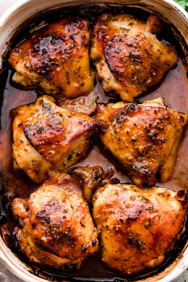 Honey Garlic Baked Chicken Thighs Easy Weeknight Recipes